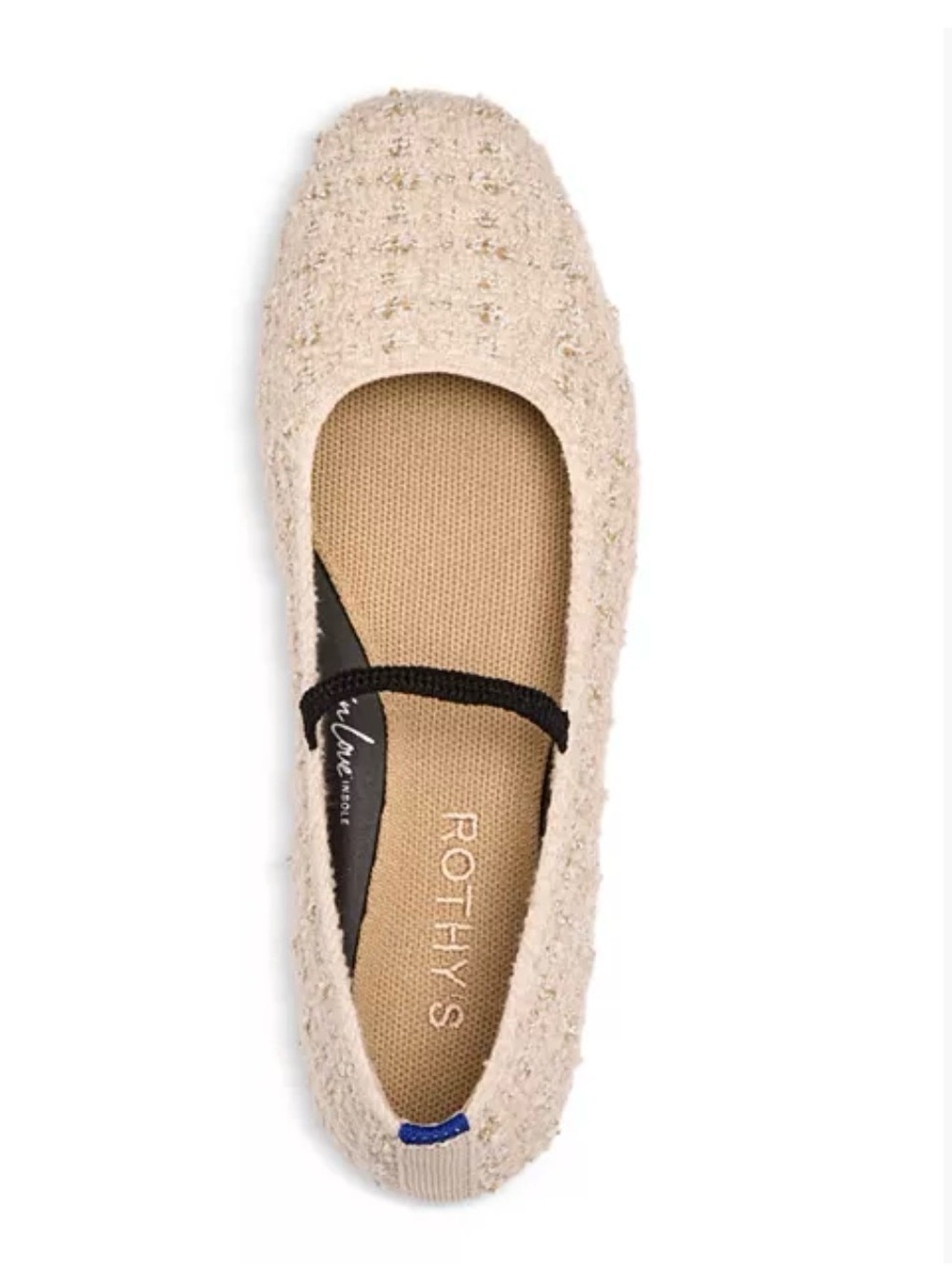 Rothy's Women's The Square Max Mary Jane Flats Cream Sz 9